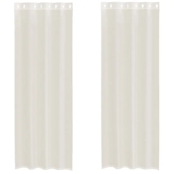 Cortinas de gasa con ojales 2 uds crema 140x260 cm - 1