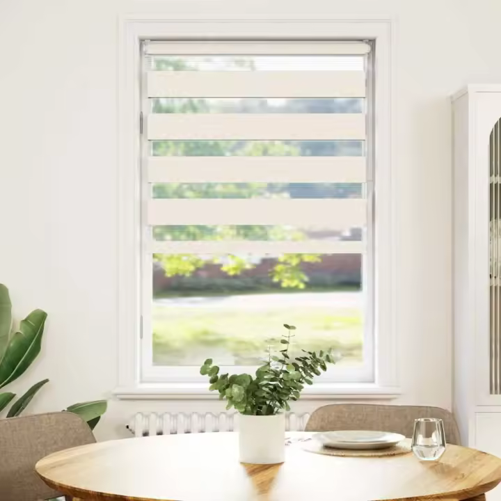 Estor cebra beige mármol tejido ancho 70,9 cm poliéster - 1