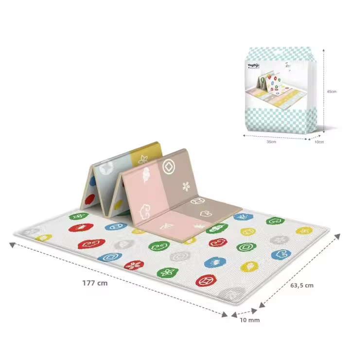 Tapete Educativo Para Bebés Plegable Grande Doble Cara Tapete De Juego Para Niños Alfombra Infantil Fácil De Transportar - 1