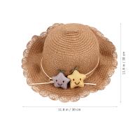 Babe Sombrero de Playa Sombrero de Verano de Ala Ancha Niños Sombrero de Sol de paja - details 2