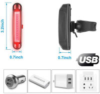 Luz Trasera De Bicicleta LED Recargable Para Ciclismo Seguridad Fácil Instalación MTB Carretera Casco Luz Delantero Y Trasero - details 1