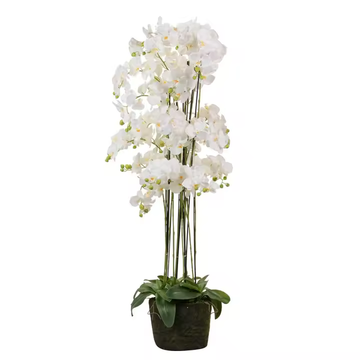 Adda Home Orquidea Poliester Blanca Con Maceta 70x70x155 Cm - Complemento Perfecto - 1