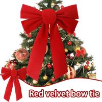 Gran Noce De Terciopelo Rojo Adorno De Árbol De Navidad Decoración De Puerta De Año Nuevo Fiesta En Casa Banda De Navidad - details 0