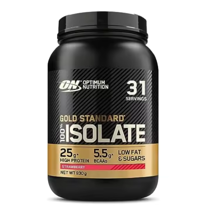 Optimum Nutrition Gold Standard 100% Isolate - 930 gr (31 Serv.). Proteína Whey Pura, BCAA y Glutamina Naturales, Pre y Post Entrenamiento - 1