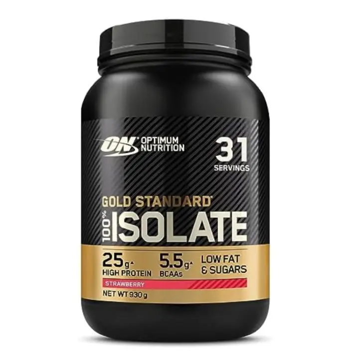 Optimum Nutrition Gold Standard 100% Isolate - 930 gr (31 Serv.). Proteína Whey Pura, BCAA y Glutamina Naturales, Pre y Post Entrenamiento - 1