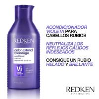 Redken | Color Extend Blondage Acondicionador para un rubio mas brillante y fuerte. Acondicionador diseñado con pigmentos violeta que neutraliza los reflejos cálidos indeseados y devuelve a tu melena un rubio perfecto. Mantiene el color radiante. - details 1