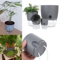 Maceta Automática De 2 Capas Para Riego De Flores Con Algodón Y Cuerda Decoración De Jardín Y Hogar Contenedor De Agua Inteligente Para Plantas Verdes Y Flores - details 0
