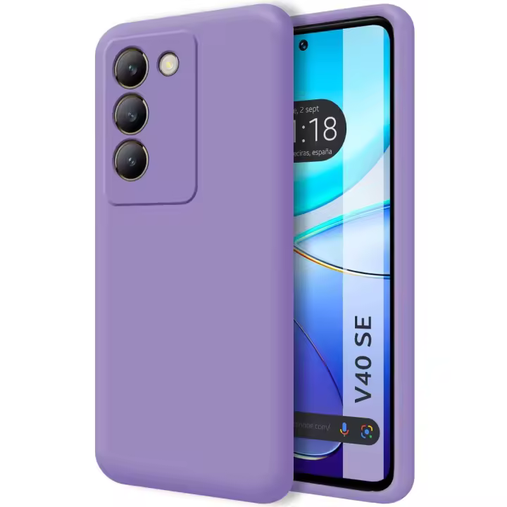 Tumundosmartphone Funda de Silicona Líquida Ultra Suave para Vivo V40 SE 5G Púrpura - 1
