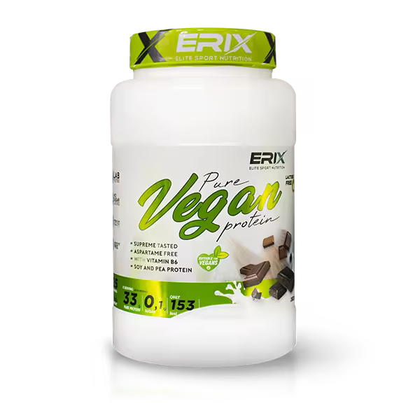 ERIX NUTRICION | VEGAN 1KG CHOCOLATE | PROTEINA VEGANA | 100% vegetal de guisantes y Soja . Sin gluten. Sin lactosa | Tonifica y aumenta la masa muscular | Protege músculos - 1