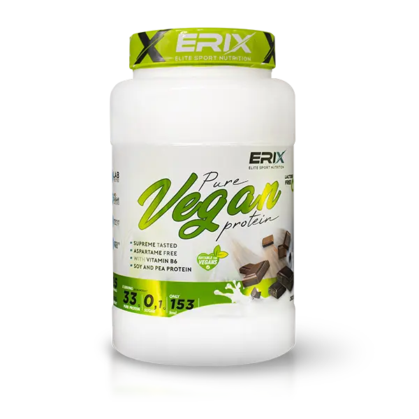 ERIX NUTRICION | VEGAN 1KG CHOCOLATE | PROTEINA VEGANA | 100% vegetal de guisantes y Soja . Sin gluten. Sin lactosa | Tonifica y aumenta la masa muscular | Protege músculos - 1