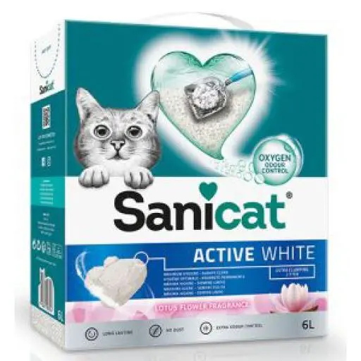 Sanicat Active White con Perfume Flor de Loto (Gatos , Peluquería e higiene , Arenas) - 6 L - 1