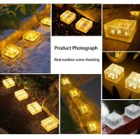 Luces Solares Para Jardín Luz De Piedra Helada Cubo Luz De Pista Al Aire Libre Impermeable Luces De Piso Solar Para Fiesta - details 7