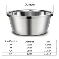 Tazas De Alimento Y Agua Para Perros De Acero Inoxidable Tamaño Universal 20cm 24cm 28cm 30cm Redondas Para Pequeños Medianos Y Grandes Perros Suministros Para Mascotas - details 0