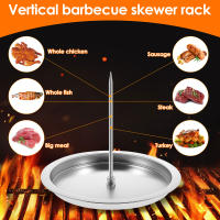 Al Pastor Skewer Vertical De Acero Inoxidable Con Bandeja Y Cuchara Para Pollo Asado 2 En 1 Soporte Para Barbacoa Calentamiento Uniforme - details 2