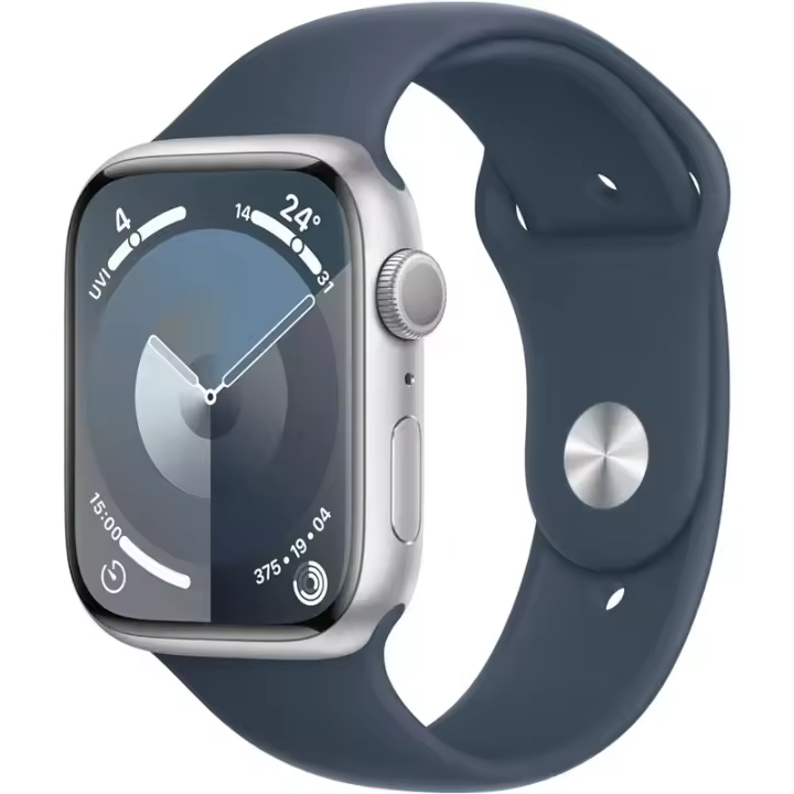 Apple Watch Series 9 GPS 45mm CA Plata Aluminio Cinturón Deportivo Azul Storm M/L - 1