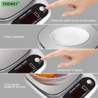 Fodwet Escala De Cocina Digital 5Kg/0.1G En Acero Inoxidable Con Pantalla LCD Para Hornear Cocinar Y Preparación De Comidas - details 3