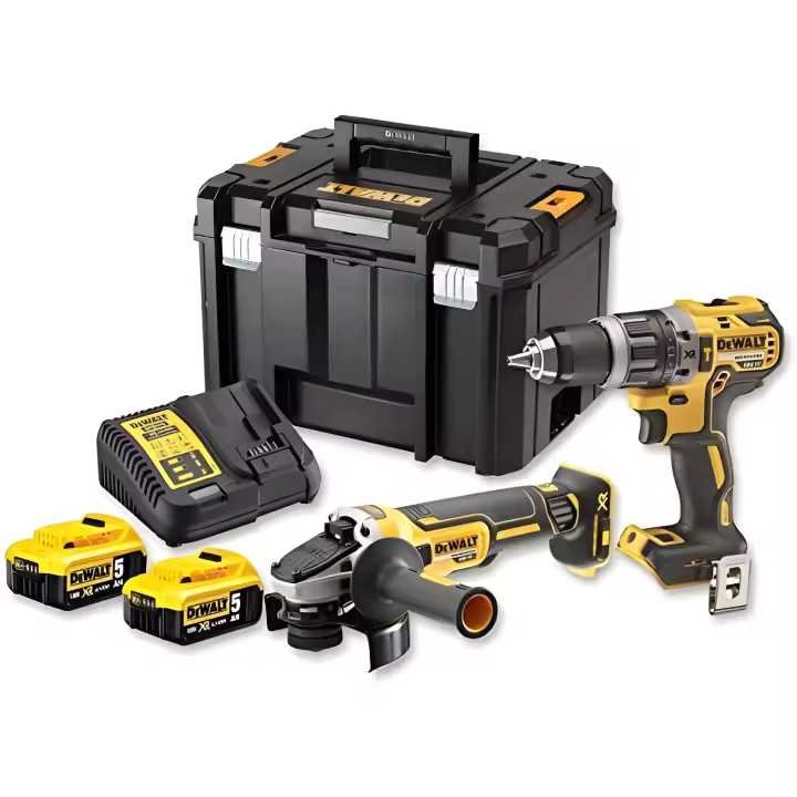 Dewalt DCK2080P2T-QW Kit Taladro Percutor + Amoladora + Baterías Li-Ion + Maletín TSTAK VI - 1