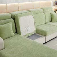 Cubierta De Sofá De Alta Elasticidad En Chenille Cubierta De Cojín Monocromo Universal Para Todas Las Estaciones Fáciles De Instalar - details 10