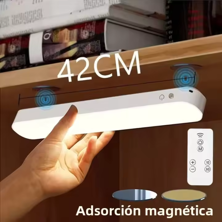 Lámpara De Armario 42CM LED USB Con Control Remoto Y Luz Nocturna Magnética Para Estudio Oficina Dormitorio Iluminación De Gabinete - 1