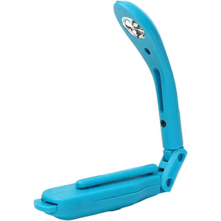 Luz de lectura ajustable plegable que funciona con pilas (azul) - 1