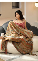 Manta Boho Azteca Baja Estilo Geométrico Tapiz Colgante Para Sofa Cubierta Slipcover Decorativa De Poliéster/Celulosa Manta Portátil Para Adultos - details 8