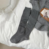 Medias Largas De Algodón Para Mujer Estilo Casual Fashion Comodidad Ajuste a Pierna Medias Hasta La Cadera Color Sólido - details 19