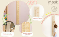 MOST DECO  Medidor de altura infantil Montessori de madera maciza para bebés y niños. Herramienta de desarrollo y aprendizaje con diseño Montessori para estimular el crecimiento de los niños pequeños. - details 1