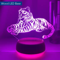 Luz Nocturna LED De Acrílico 3D Tigre Figura Para Dormitorio De Niños Luz De Sueño Decoración Para El Hogar Lámpara De Mesa Regalos - details 9