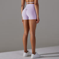Shorts Deportivos Sin Costuras Cintura Alta Push up Yoga Elásticos Para Gimnasio Y Correr Shorts Transpirables De Poliéster Y Nylon - details 12