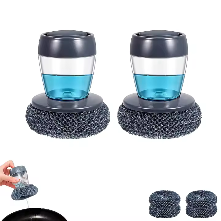 Dispensador de Jabón para Cocina. Estropajo de Fregado y Limpieza de Utensilios. Material antiadherente para mascotas - 1