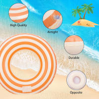 Anillo de natación inflable grueso de rayas retro, anillo de natación para piscina de playa al aire libre de verano, adecuado para adultos - details 1