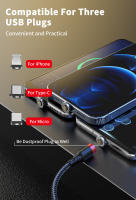Cable Magnético USLION 360 Grados 3A Carga Rápida Micro USB Tipo C Para iPhone Xiaomi Samsung Cable De Datos Con Imán Para Teléfono - details 2