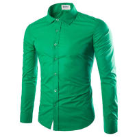 Camisa De Manga Larga Para Hombre En 14 Colores Solidos Estilo Casual Moda Candy Color Para Uso Diario Primavera Y Verano - details 6