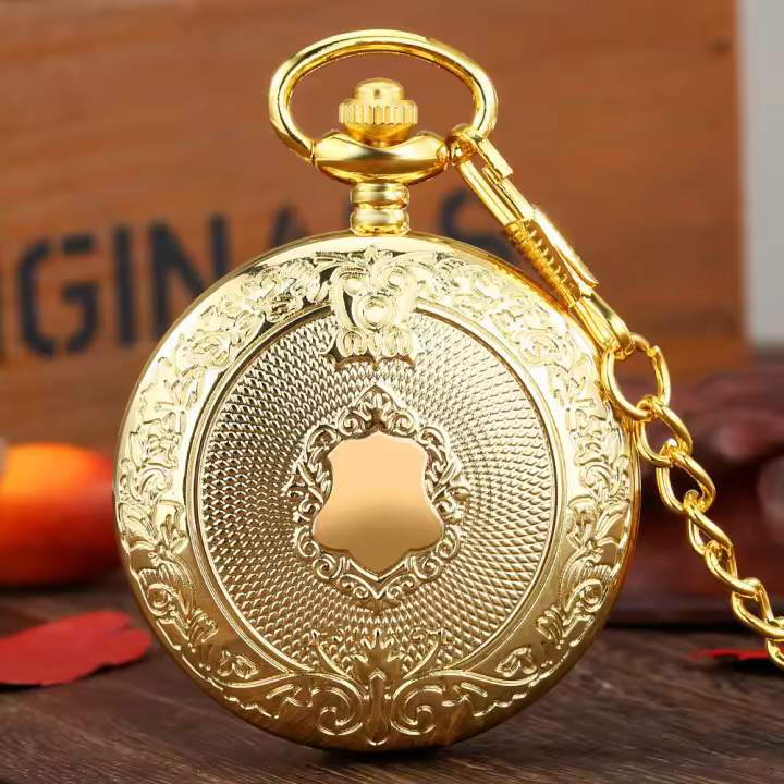 Reloj De Bolsillo Cuarzo De Cuarzo Dorado Plateado Negro Bronce Para Hombres Y Mujeres Collar Steampunk De Amigos - 1