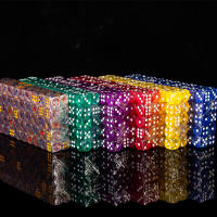 10Pcs Dados De 6 Cara Con Bolsa De Cuerda 14MM Acrílico Para Juegos De Mesa Fiesta Juego De Apuestas Cubos Digitales - details 4