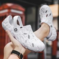 Sandalias De Verano Para Hombres Talla Grande 48/49 Zapatillas Casuales De Lujo Comodidad Hogar Suaves Clogs De EVA Color Negro Blanco Gris - details 25