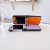 Funda De Cuero Con Patrón De Lichia Para Samsung Galaxy Z Flip 6 5 4 3 Flip6 Flip5 Flip4 Flip3 5G Con Anillo Soporte Antichoque - details 2