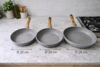 Juego de sartenes MR kitchen antiadherentes de granito 3 piezas 20-24-28 cm |   Inducción |   Mango Tacto Suave |   Sin PFOA - details 4