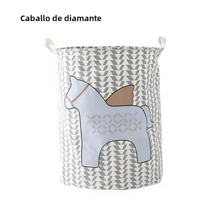 Cesta De Ropa Plegable Impermeable Para Almacenamiento De Calcetines Camisas Y Socks Organizador Creativo De Barril Sucio Para El Hogar Material De Lona Ecológico - 1