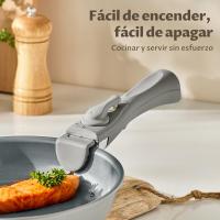 Juego de ollas y sartenes de cerámica antiadherentes, ollas y sartenes con mango desmontable, juegos de utensilios de cocina de inducción para cocina de inducción, juego de cocina de RV, apto - details 0
