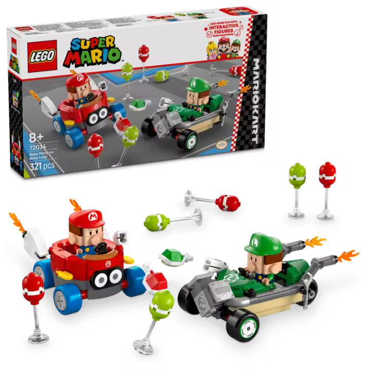 LEGO Super Mario 72034 Mario Kart: Bebé Mario vs. Bebé Luigi Contiene 321 piezas - Edad recomendada a partir de 8+ años 25L72034 - 1