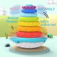 Juguete De Baño Montessori Delfín Arcoíris Con Campana Para Bebés Juego De Pila Flotante De Aprendizaje Temprano Regalo De Cumpleaños O Navidad Para Niños - details 5