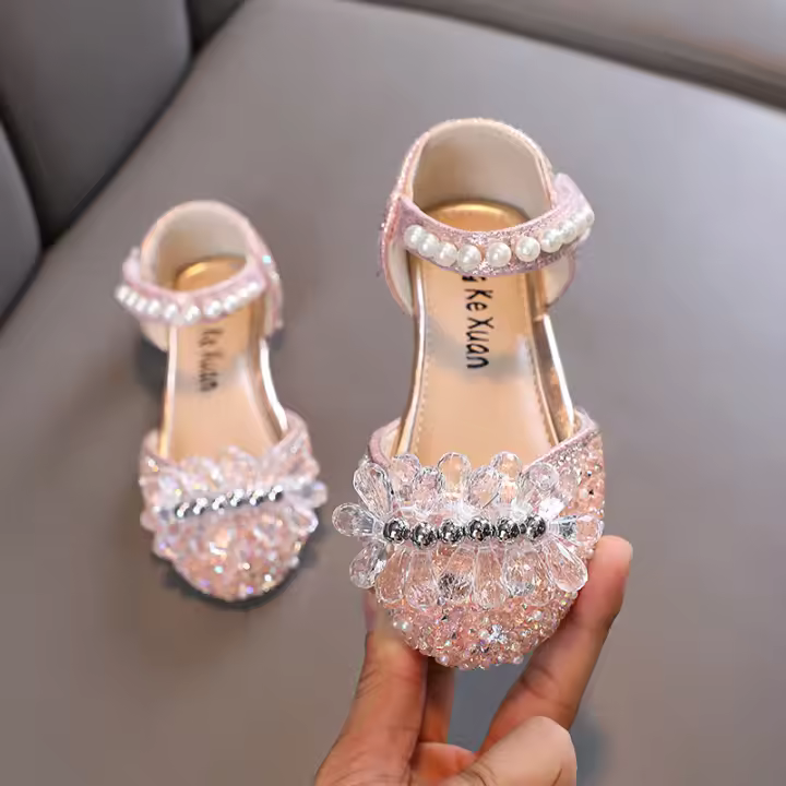Sandalias De Verano Para Niñas Con Lentejuelas Y Broche Moda Infantil Zapatos De Niños Antideslizantes Talla Verdadera Adecuada Para Edades 4-6 Años - 1