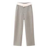 Conjunto De Dos Piezas Para Mujer TELLHONEY Moda V-Neck Cierre Frontal Zipper Pantalones De Pierna Ancha Contraste Casual Polyester Primavera/Verano - details 8