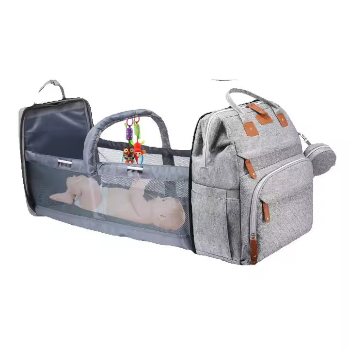 Bolsa de mamá nueva cuna plegable para bebé mochila antimosquitos cochecito de gran capacidad bolso para madre y bebé - 1