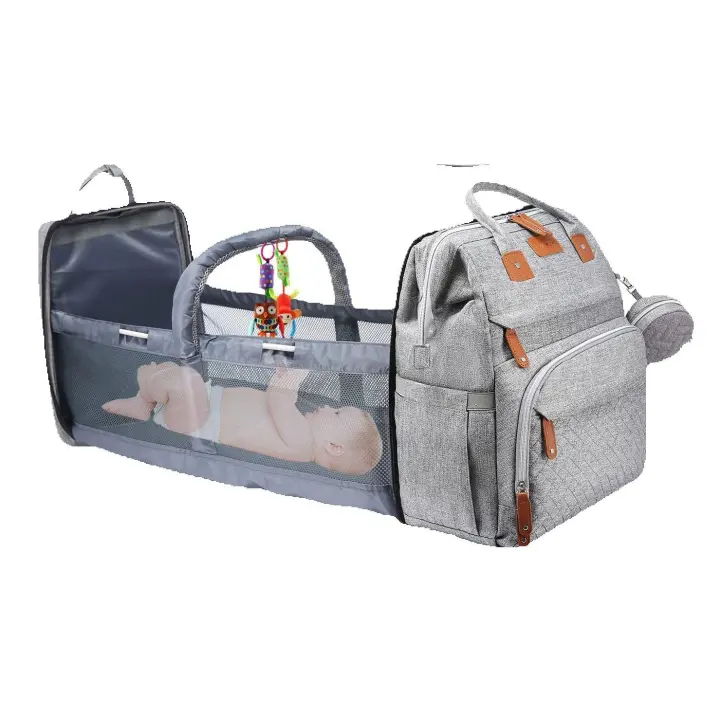 Bolsa de mamá nueva cuna plegable para bebé mochila antimosquitos cochecito de gran capacidad bolso para madre y bebé - 1