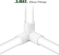 Conector de montaje de PVC de 3 vías Codo 20mm Codo Muebles Grado Conector de tubería Juntas de tubería de agua Outlet Tee Para Diy Estante de PVC Soporte de jardín Blanco 8 Unids - details 1