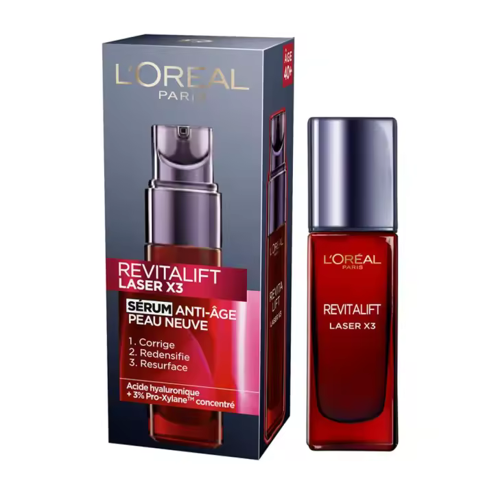 L'oréal Paris Sérum Facial Antienvejecimiento Revitalift Laser X3 Loreal Paris | Ácido Hialurónico - Pro-Xylane - Triple Acción - 1