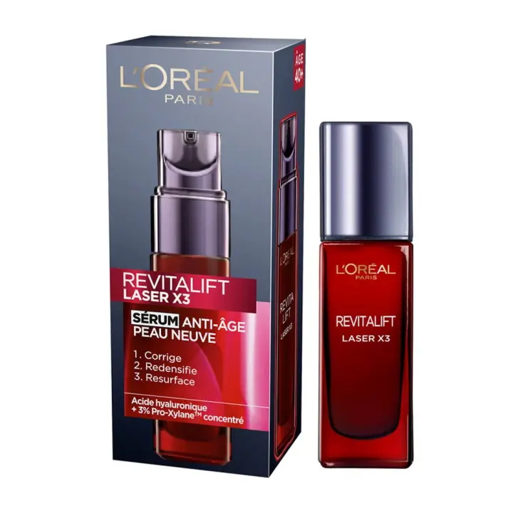 L'oréal Paris Sérum Facial Antienvejecimiento Revitalift Laser X3 Loreal Paris | Ácido Hialurónico - Pro-Xylane - Triple Acción - 1