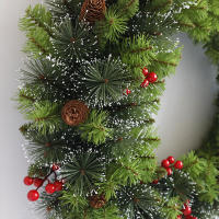 Corona De Navidad Artificial Con Iluminación Multifuncional Tema Festivo Para Decoración De Fiestas Y Año Nuevo - details 1